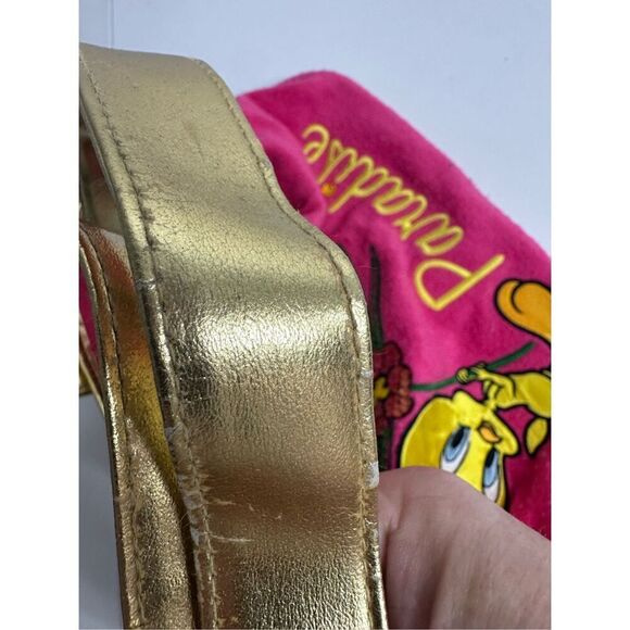 Y2K Tweety Bird Hot Pink Gold Terry Cloth Paradise Large Tote See Description - Picture 6 of 16